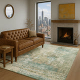 Dalyn Lumara LM2 Seafoam Rug shown in a room