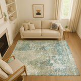 Dalyn Lumara LM2 Seafoam Rug shown in a room