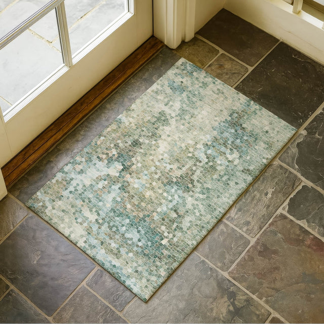 Dalyn Lumara LM2 Seafoam Rug shown in a room