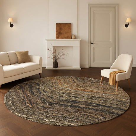 Dalyn Lumara LM3 Brown Rug shown in a room