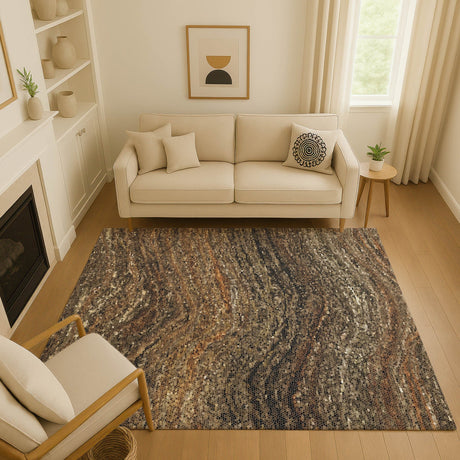 Dalyn Lumara LM3 Brown Rug shown in a room