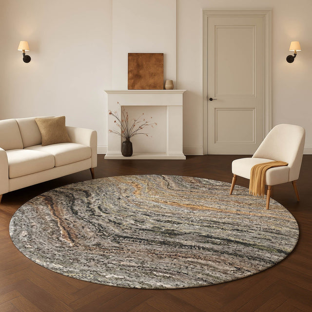 Dalyn Lumara LM3 Pewter Rug shown in a room