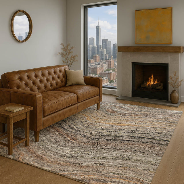 Dalyn Lumara LM3 Pewter Rug shown in a room