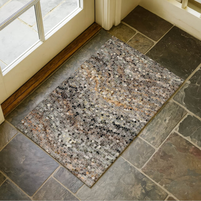Dalyn Lumara LM3 Pewter Rug shown in a room