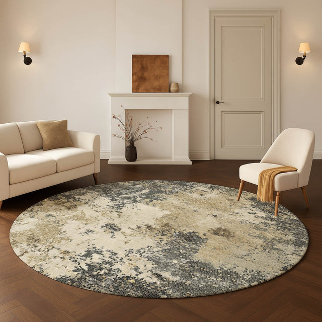Dalyn Lumara LM4 Pewter Rug shown in a room