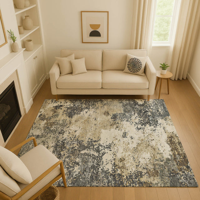 Dalyn Lumara LM4 Pewter Rug shown in a room