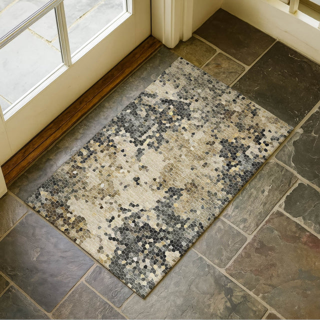 Dalyn Lumara LM4 Pewter Rug shown in a room