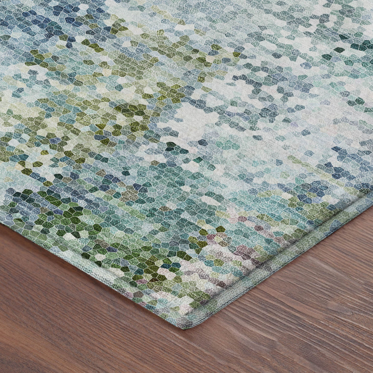 Dalyn Lumara LM5 Aqua Rug corner detail
