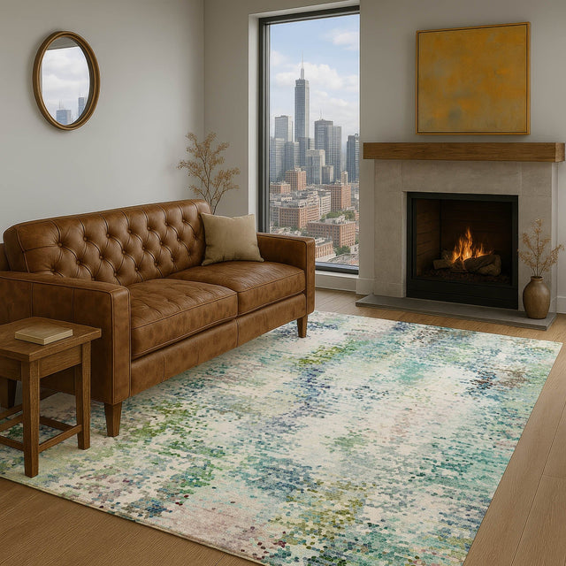 Dalyn Lumara LM5 Aqua Rug shown in a room