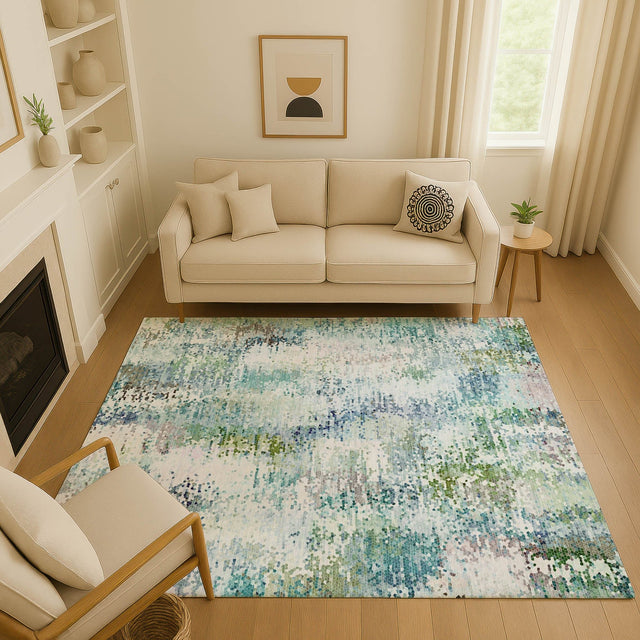 Dalyn Lumara LM5 Aqua Rug shown in a room