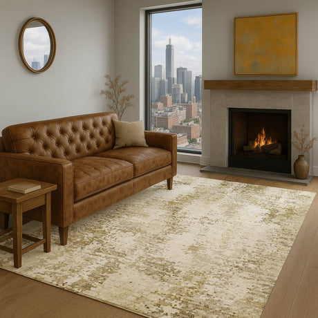 Dalyn Lumara LM5 Khaki Rug shown in a room