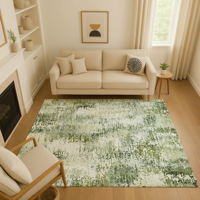 Dalyn Lumara LM5 Olive Rug shown in a room