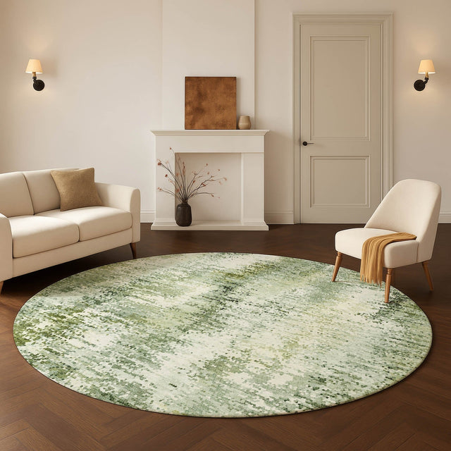Dalyn Lumara LM5 Olive Rug shown in a room