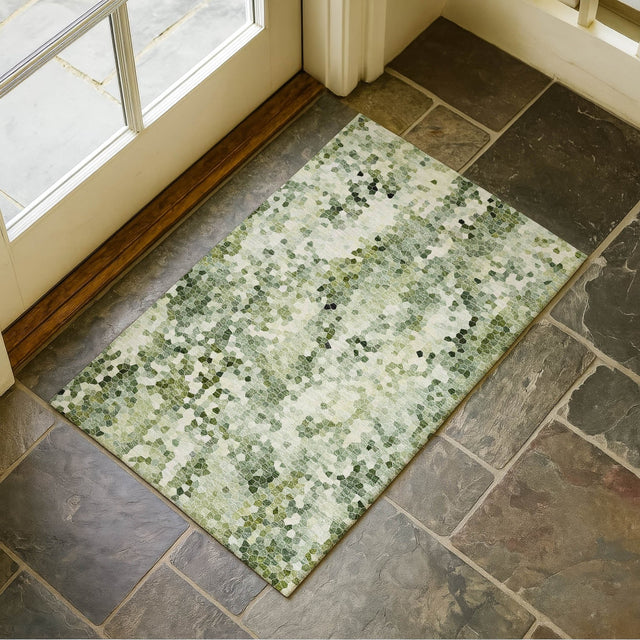 Dalyn Lumara LM5 Olive Rug shown in a room