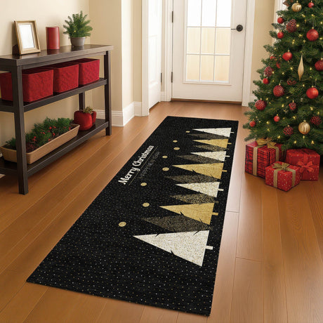 Dalyn Merry & Bright MY11 Black Rug shown in a room
