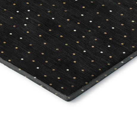 Dalyn Merry & Bright MY11 Black Rug corner detail