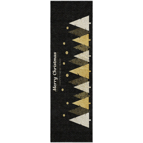 Dalyn Merry & Bright MY11 Black Rug runner rug