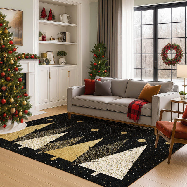 Dalyn Merry & Bright MY11 Black Rug shown in a room