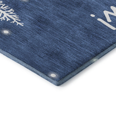 Dalyn Merry & Bright MY12 Navy Rug corner detail