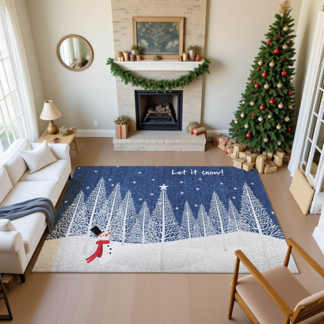 Dalyn Merry & Bright MY12 Navy Rug shown in a room