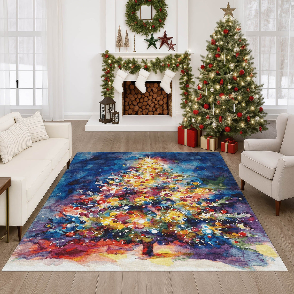 Dalyn Merry & Bright MY14 Navy Rug shown in a room