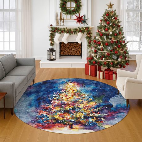 Dalyn Merry & Bright MY14 Navy Rug shown in a room