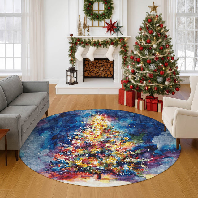 Dalyn Merry & Bright MY14 Navy Rug shown in a room