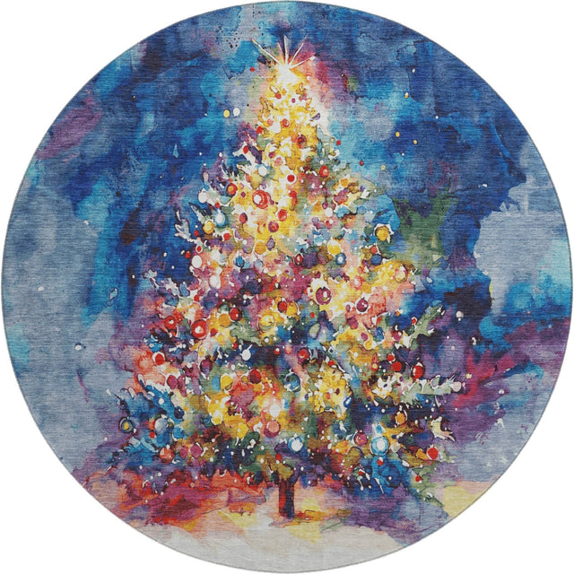 Dalyn Merry & Bright MY14 Navy Rug round rug