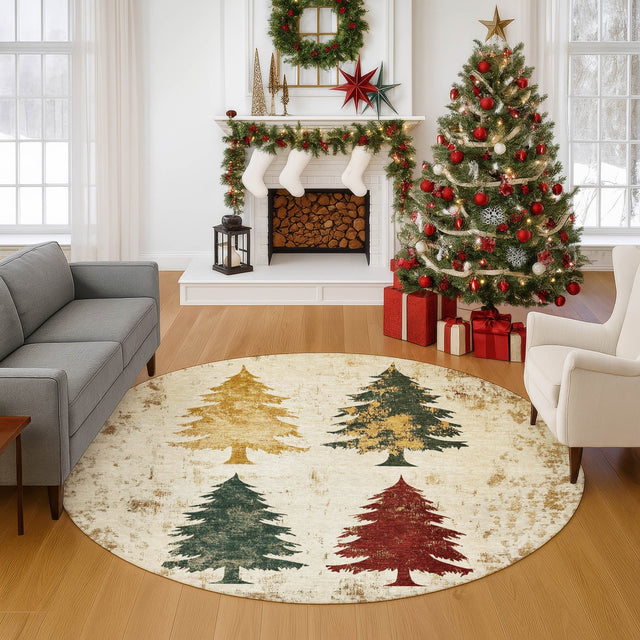 Dalyn Merry & Bright MY17 Ivory Rug shown in a room
