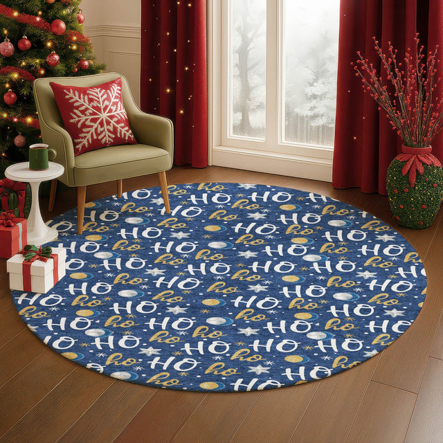 Dalyn Merry & Bright MY18 Navy Rug shown in a room