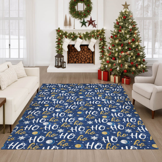 Dalyn Merry & Bright MY18 Navy Rug shown in a room