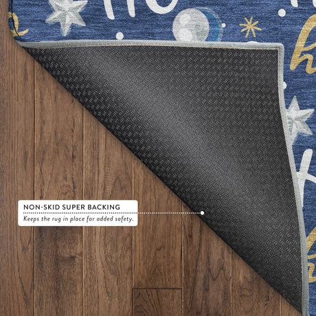 Dalyn Merry & Bright MY18 Navy Rug backing detail