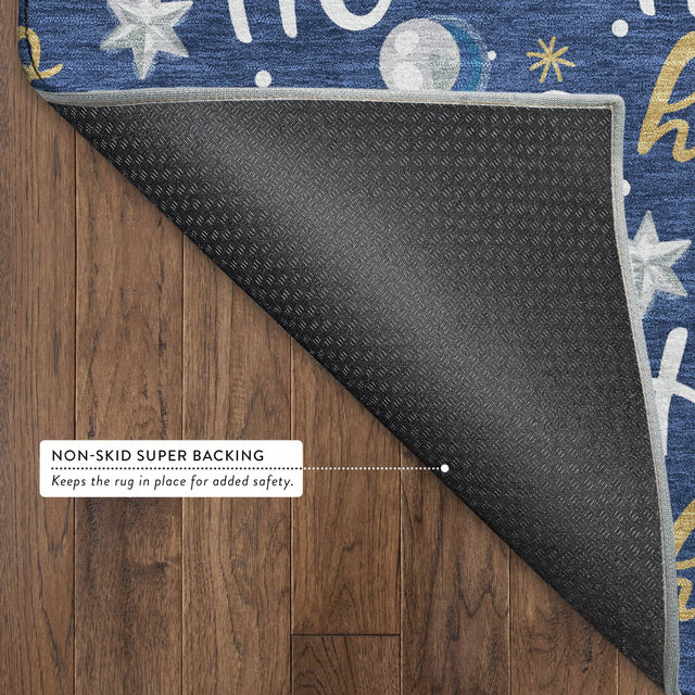Dalyn Merry & Bright MY18 Navy Rug backing detail