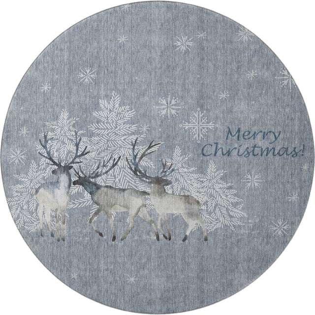 Dalyn Merry & Bright MY2 Gray Rug round rug
