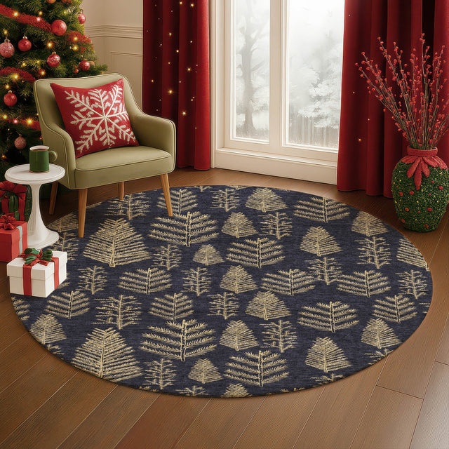 Dalyn Merry & Bright MY21 Black Rug shown in a room