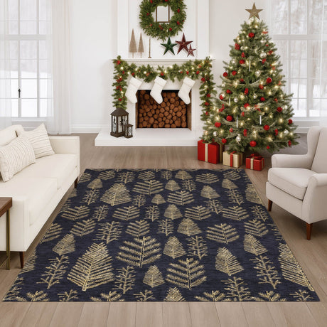 Dalyn Merry & Bright MY21 Black Rug shown in a room