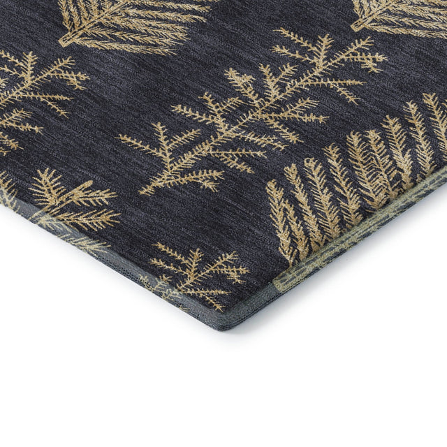 Dalyn Merry & Bright MY21 Black Rug corner detail
