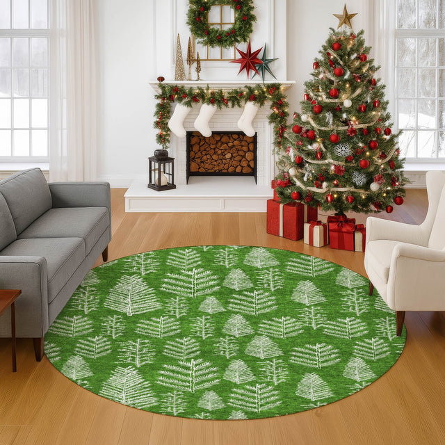 Dalyn Merry & Bright MY21 Green Rug shown in a room