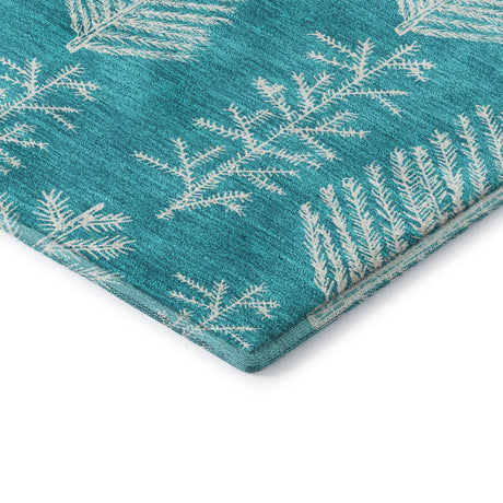 Dalyn Merry & Bright MY21 Teal Rug corner detail