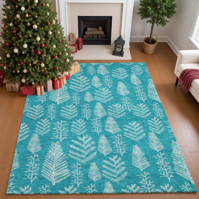 Dalyn Merry & Bright MY21 Teal Rug shown in a room