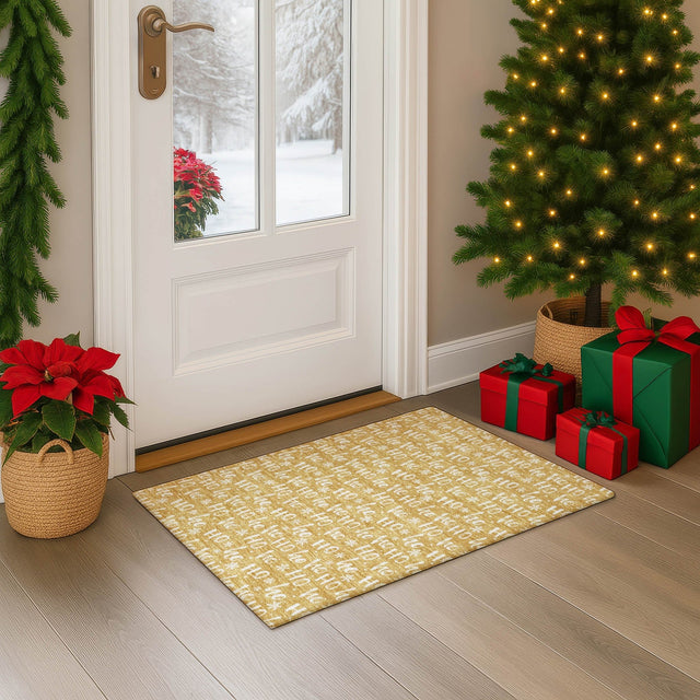 Dalyn Merry & Bright MY22 Gold Rug shown in a room
