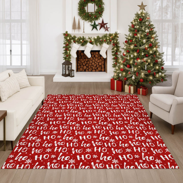 Dalyn Merry & Bright MY22 Red Rug shown in a room