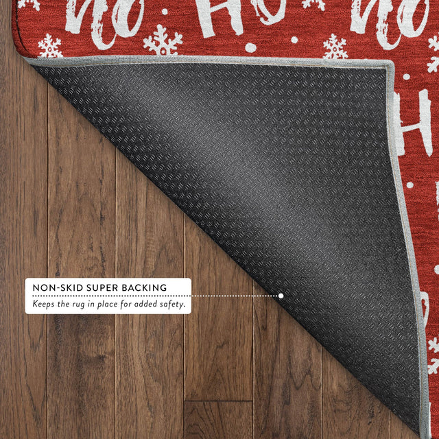 Dalyn Merry & Bright MY22 Red Rug backing detail