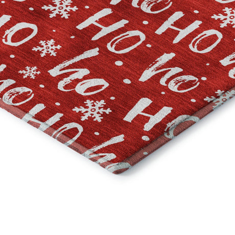 Dalyn Merry & Bright MY22 Red Rug corner detail