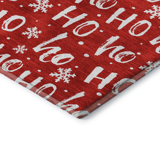 Dalyn Merry & Bright MY22 Red Rug corner detail