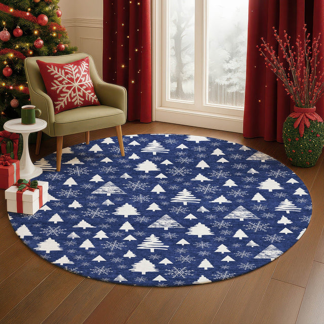 Dalyn Merry & Bright MY23 Navy Rug shown in a room