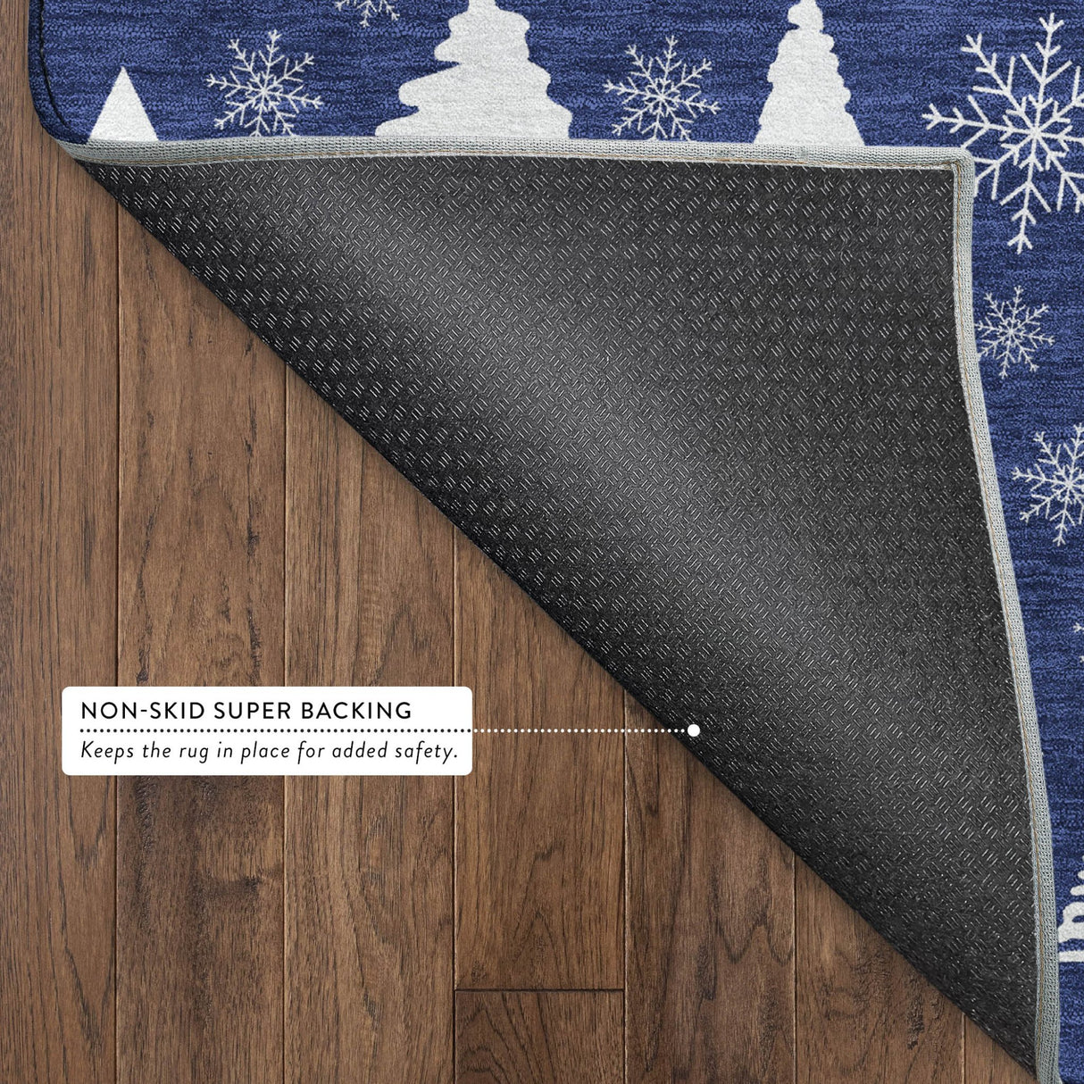 Dalyn Merry & Bright MY23 Navy Rug backing detail