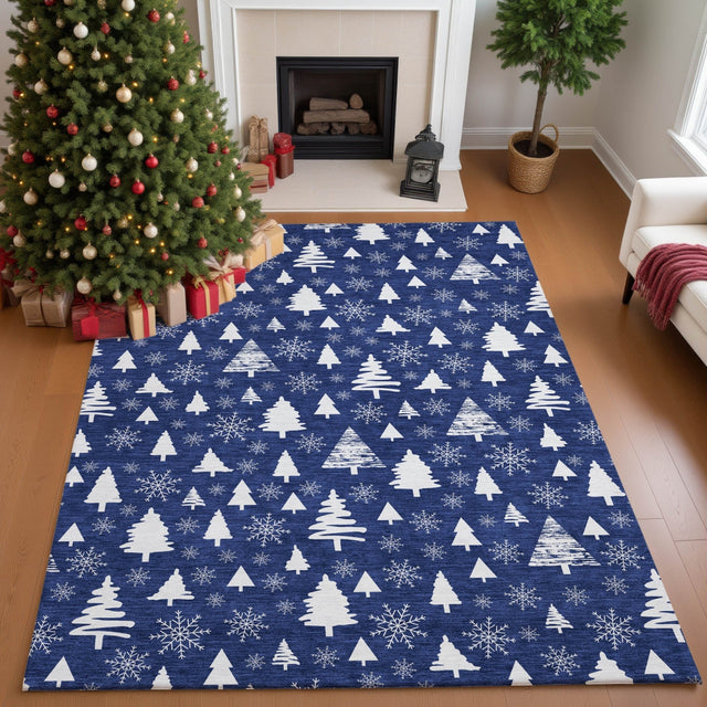 Dalyn Merry & Bright MY23 Navy Rug shown in a room