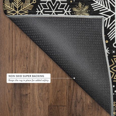 Dalyn Merry & Bright MY25 Black Rug backing detail