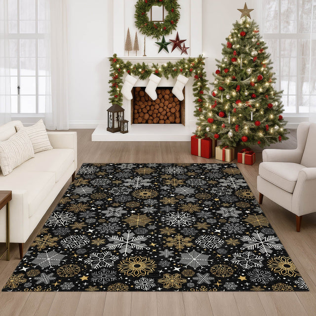 Dalyn Merry & Bright MY25 Black Rug shown in a room